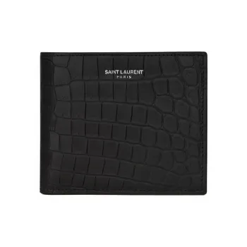 SAINT LAURENT East/West Embossed Bi Fold Wallet