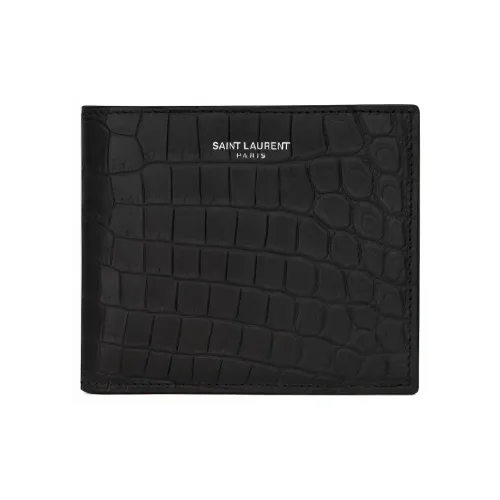 SAINT LAURENT East/West Embossed Bi Fold Wallet