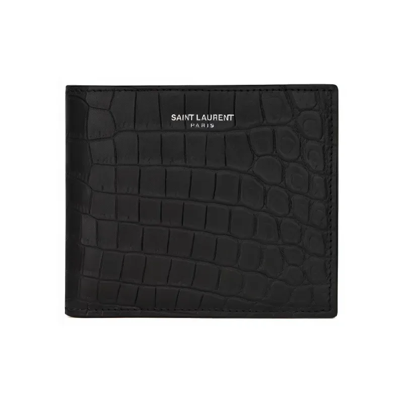 SAINT LAURENT East/West Embossed Bi Fold Wallet-0