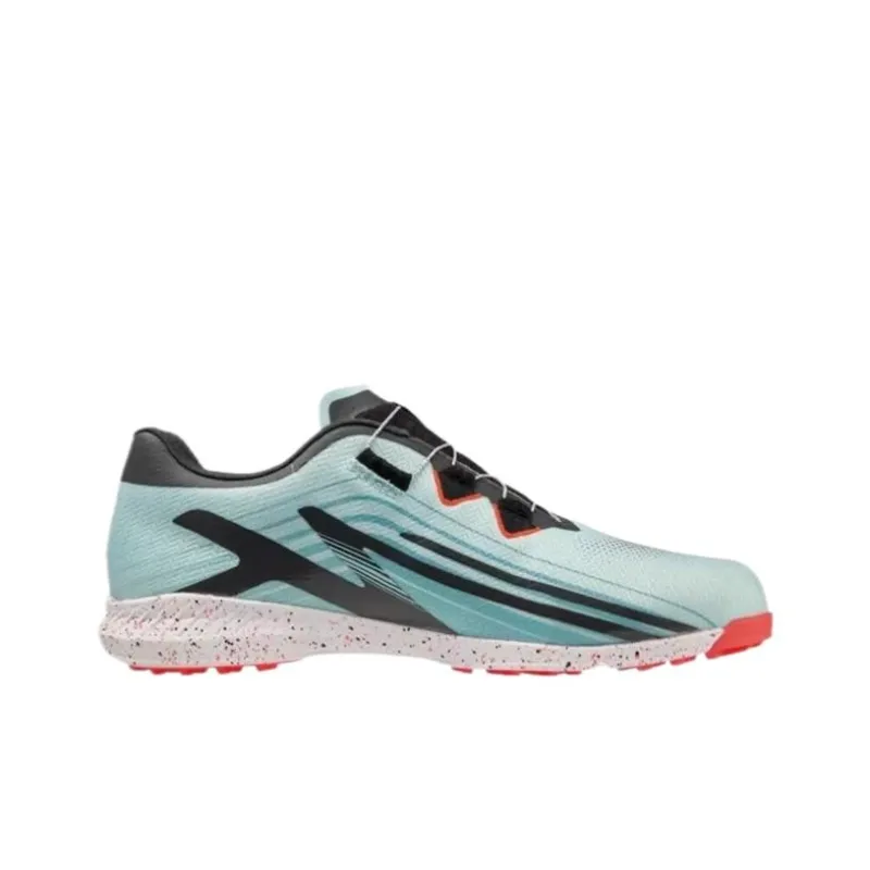 Mizuno Abrasion Resistant Low Top Golf Shoes Men's Peacock Blue Black-1