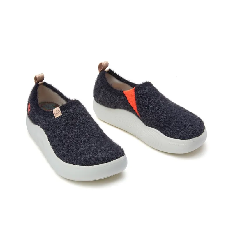U.IN Toledo Family Black Gray Series Cushioning Warm Low Top Casual Shoes Unisex Black Gray Color-1