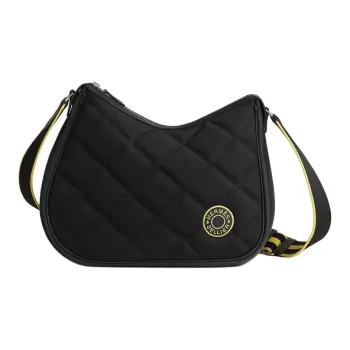 HERMES Woolycot Canvas With Swift Leather Shoulder Bag Crossbody Bag Women's Black & Neon Green