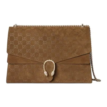 GUCCI Dionysus Suede Crossbody Bag Shoulder Bag Large Size Women's Light Brown