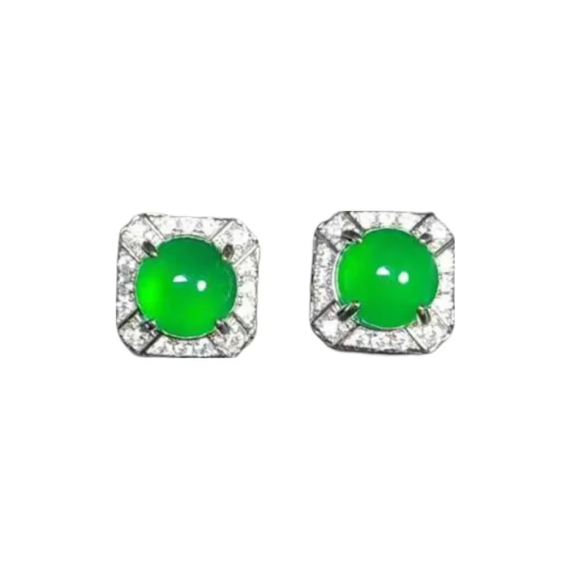 JUNWEN Chalcedony Stud Earrings Women's-0