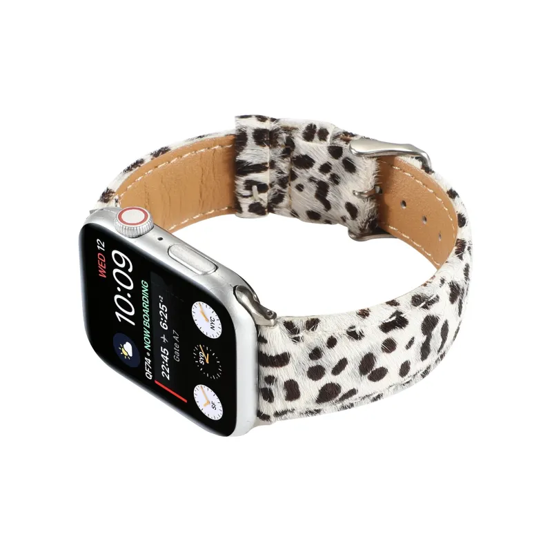 MSSM Apple Compatibility Watch Band 49mm Zebra Print Faux Suede Replacement Leopard Print Wrist Strap Material-4