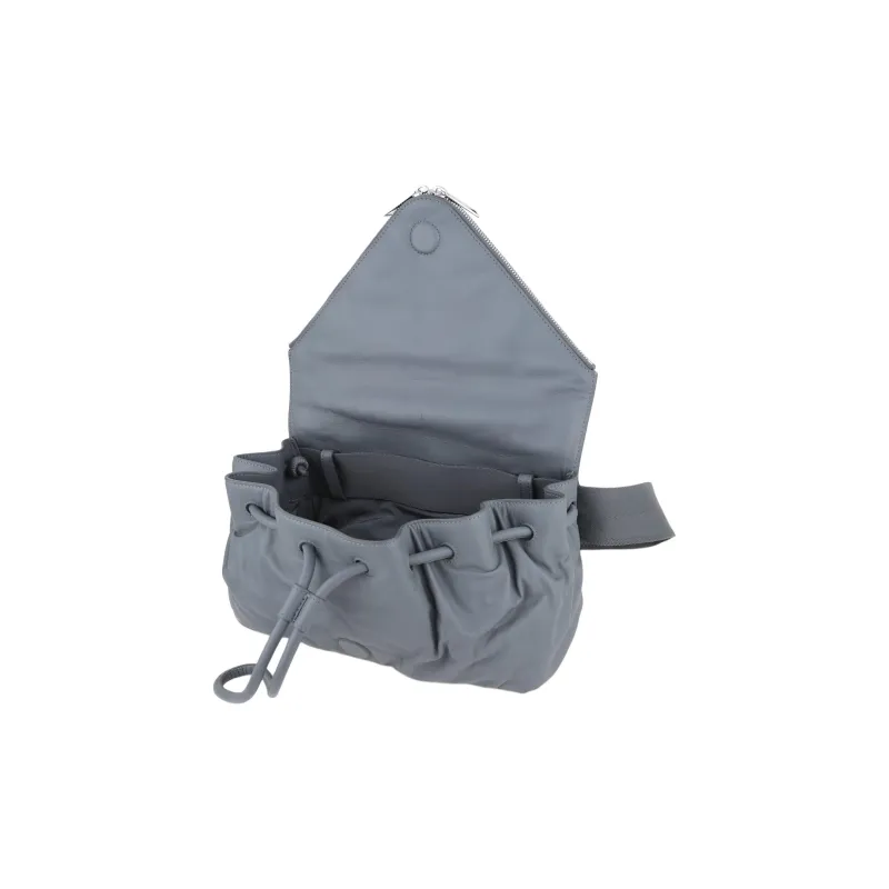 Bottega Veneta Beak Cow Leather Fanny Pack Men's Gray-5