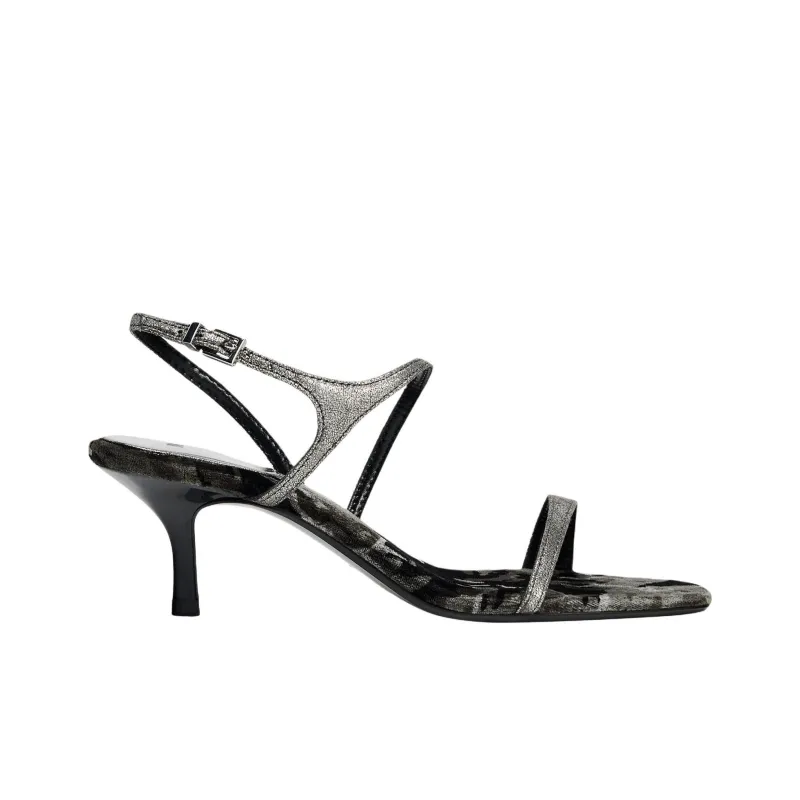 ZARA One Strap Sandals 6cm Women's Silver-1