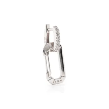 Eera 18kt White Gold Chiara Diamond Hoop Earring