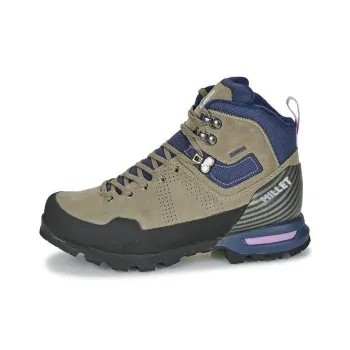 MILLET Wear Resistant High Top Hiking Shoes Women's Gray Brown