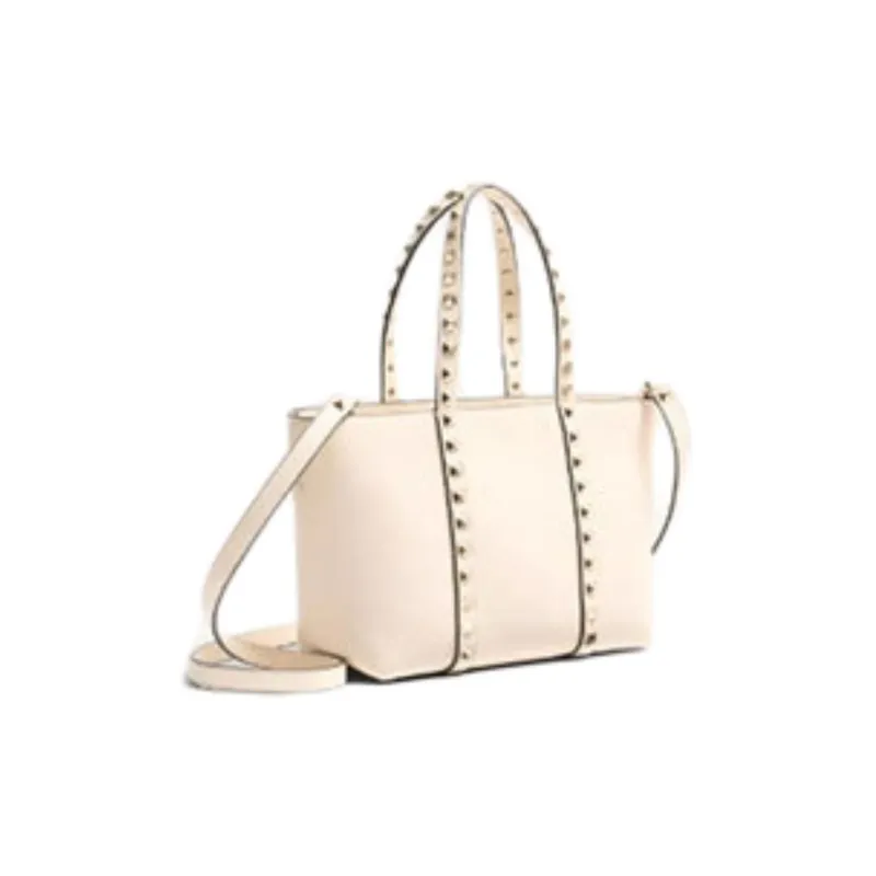 Valentino Calfskin Tote Bag Shopping Bag Handbag Small Size Women's Light Ivory-1