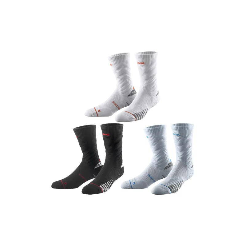 SPALDING Professional Basketball Socks Trendy Versatile Warm Elite Socks Comprehensive Training Unisex 3 Pack-18