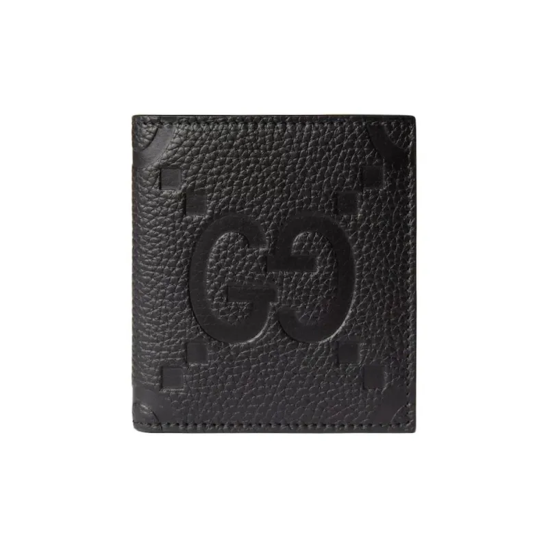 GUCCI Grained Leather Wallet Large Size Men's Black-0