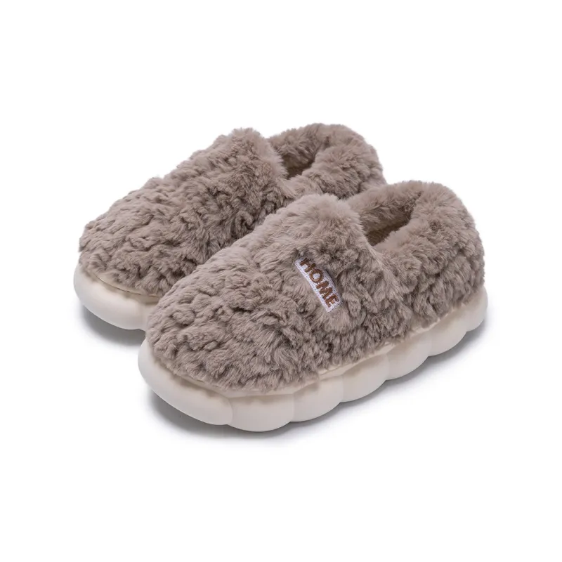 Soft Home Slippers White Pink/Coffee/Blue Gray-4