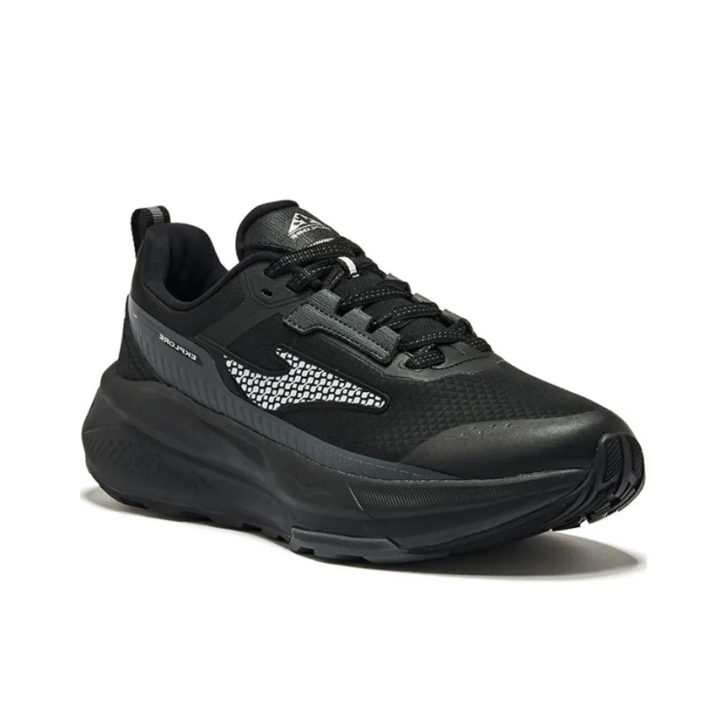 Erke Cushioning Wear Resistant Low Top Running Shoes Men's Jet Black Carbon Gray-3