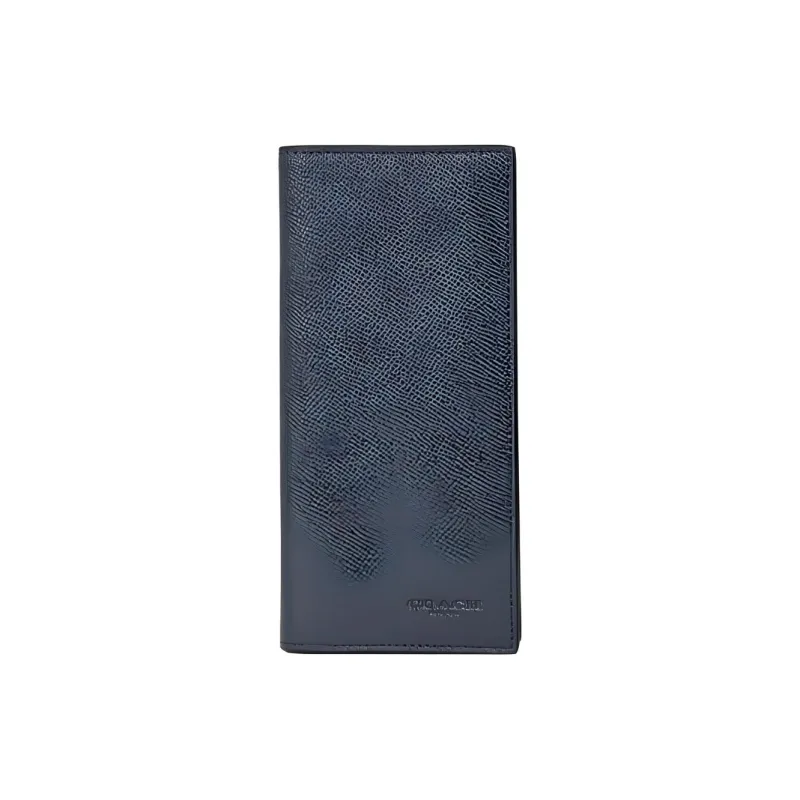 COACH Cross-Stitch Leather Card Holder Wallet Small Size Men's Navy Blue-0