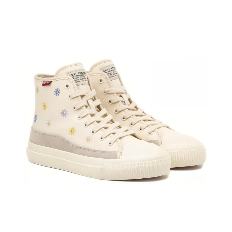 Levi's Slip Resistant Cushioning High Top Skateboard Shoes Women's Beige Gray-1