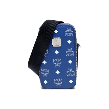 MCM Visetos Crossbody Camera Bag Blue/White