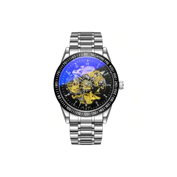 KANGOL Pioneer Collection Automatic Mechanical Movement Stainless Steel Watchband Watch Unisex Cut Out Dial