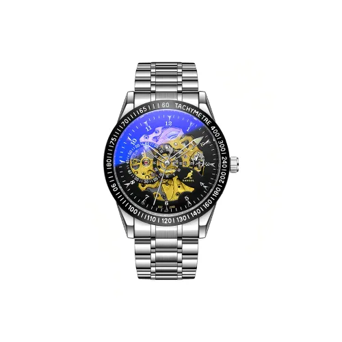 KANGOL Pioneer Collection Automatic Mechanical Movement Stainless Steel Watchband Watch Unisex Cut Out Dial