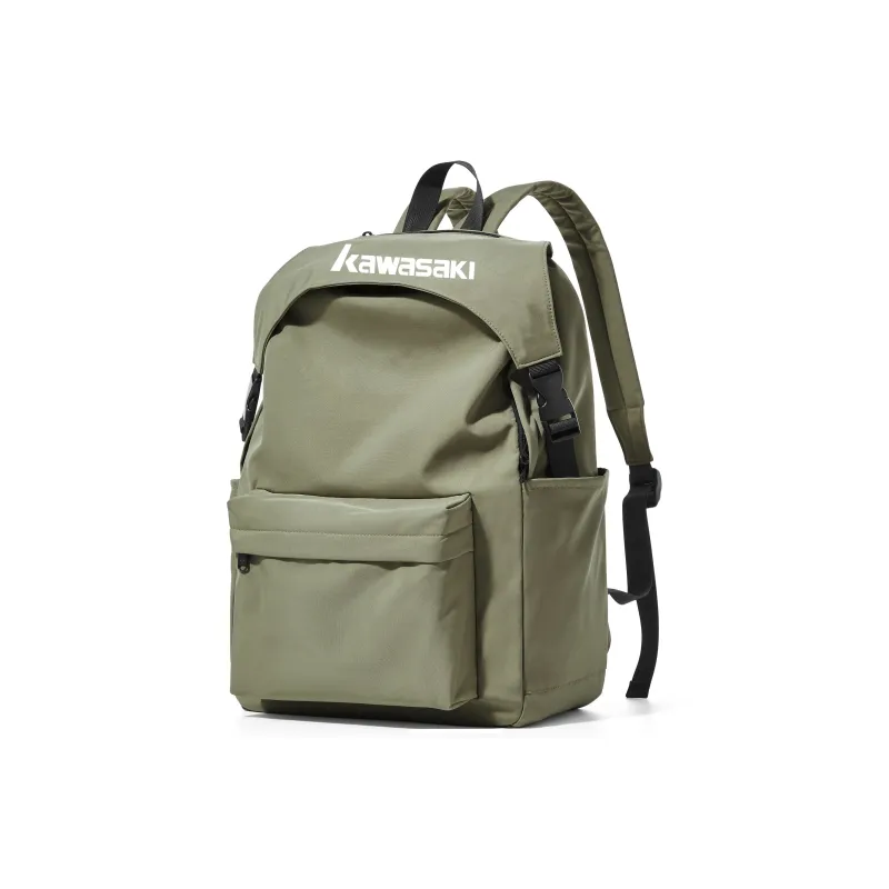 Kawasaki Fabric Backpack Laptop Bag Backpack Unisex Green/Black-1