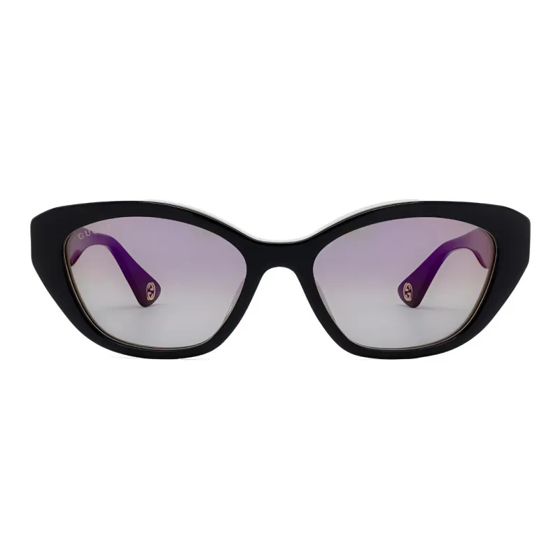 GUCCI Recycled Acetate Irregular Shape Sunglasses Women's Black-2