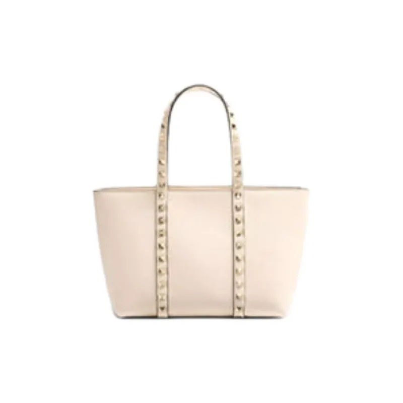Valentino Calfskin Tote Bag Shopping Bag Handbag Small Size Women's Light Ivory-2