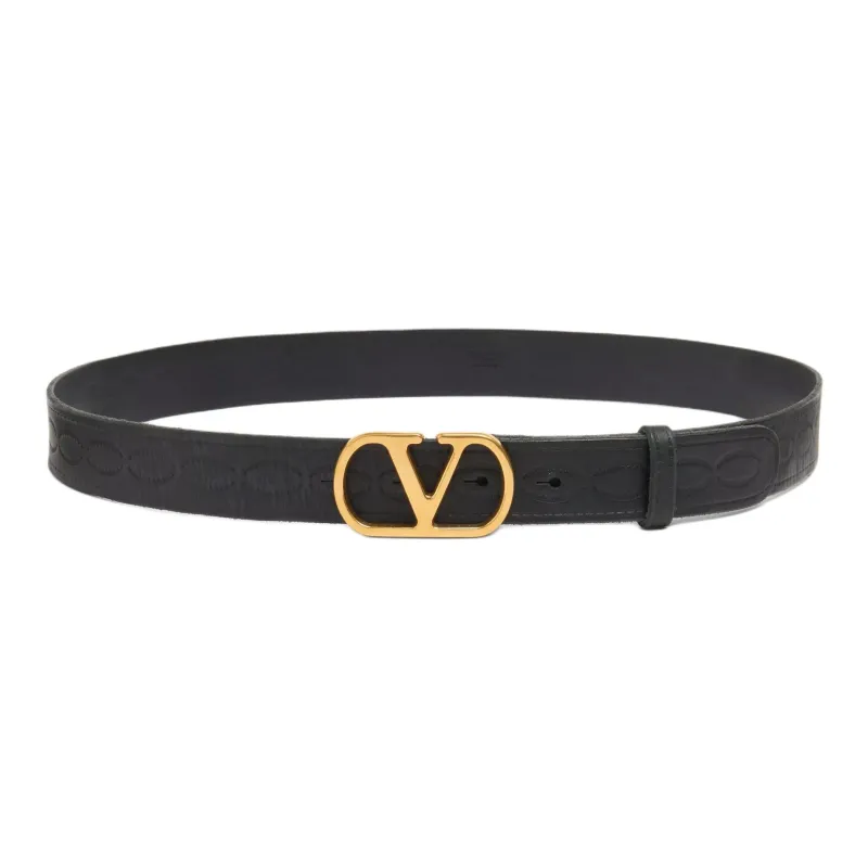 Valentino 30mm VLogo Signature Leather Belt-0