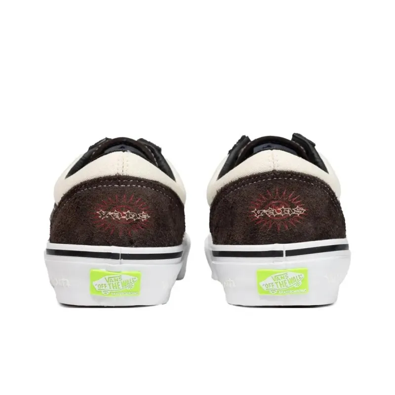 Punkandyo x Vans Style 36 Anti Slip Wear Resistant Low Top Skateboard Shoes Unisex White Brown-3