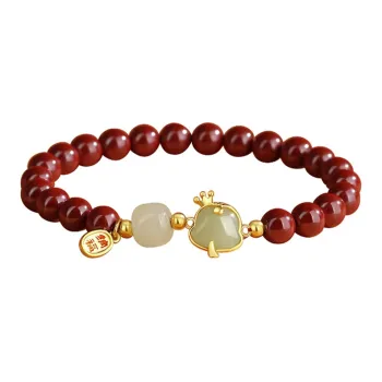 Bubble Scallops Reconstructed Cinnabar Bracelets Unisex
