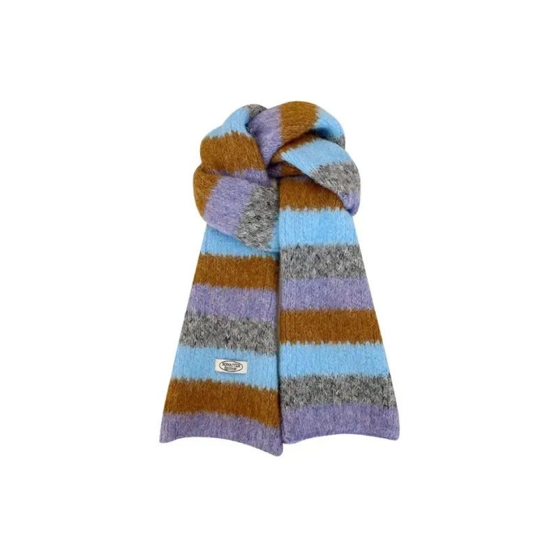 PISHUSHU Wool Blend Knit Scarves Unisex-4
