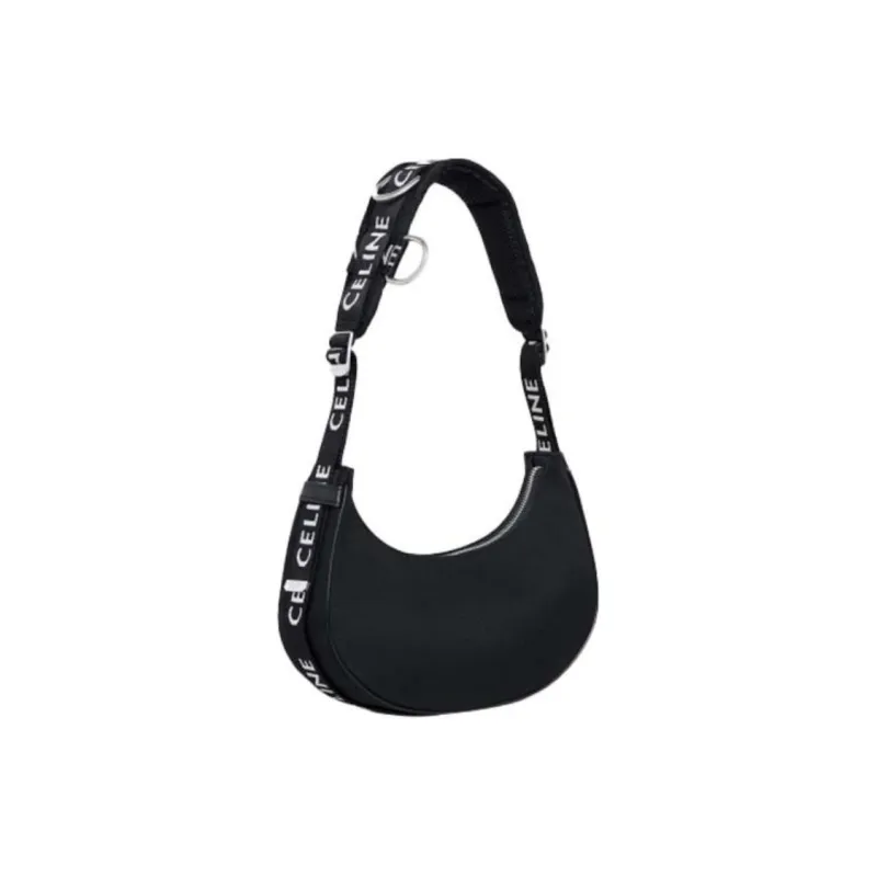 CELINE AVA Fabric Shoulder Bag Handbag Medium Size Men's Black-1