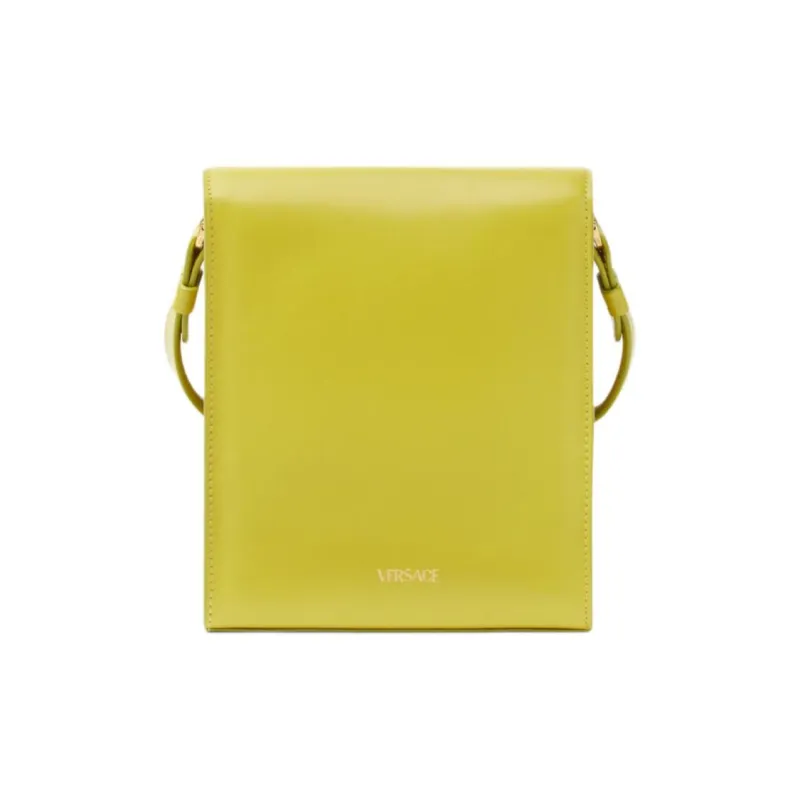 VERSACE MEDUSA BIGGIE Series Cow Leather Shoulder Bag, Crossbody Bag Men's Green-2