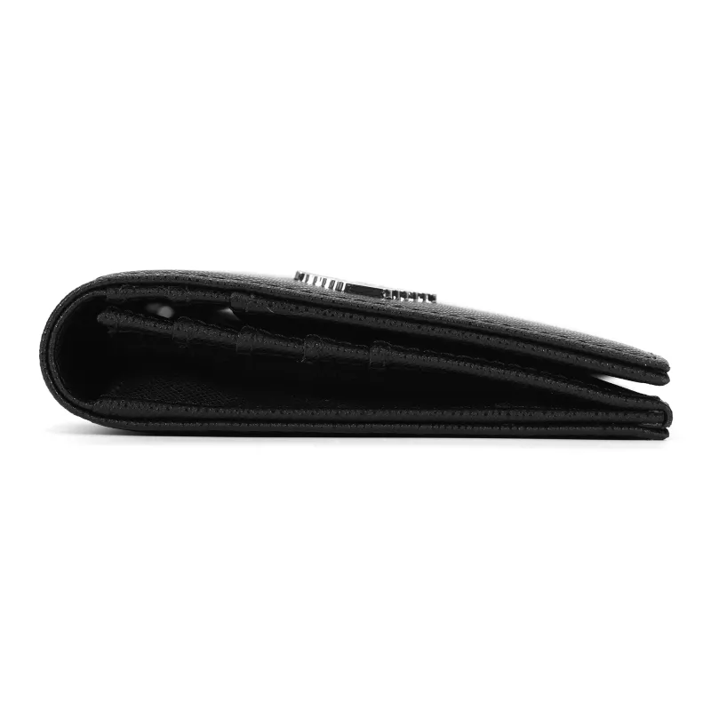 GIORGIO ARMANI Recycled Leather Wallet Large Size Men's Black-6