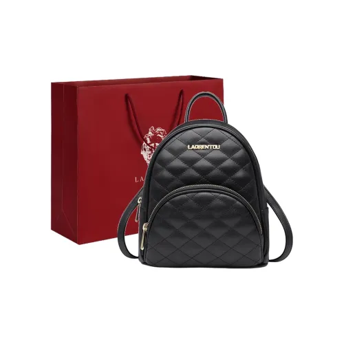 Old Man's Head Cow Leather Backpack Women's Black
