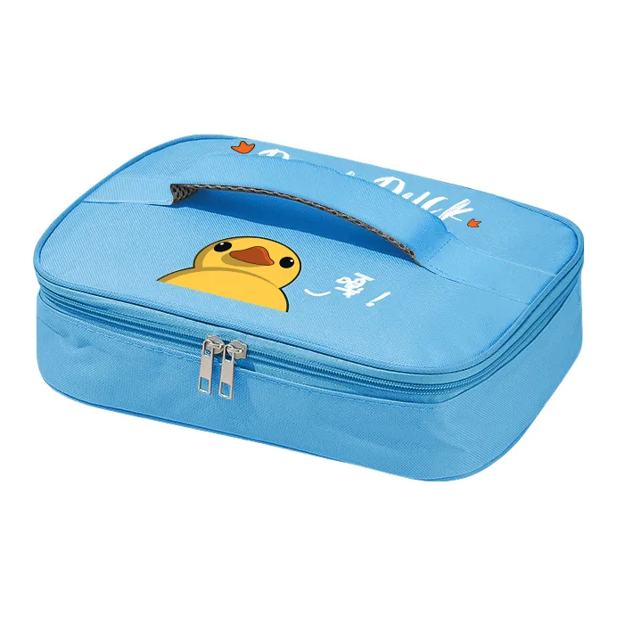 Qifeng Water-Resistant Oil-Proof Portable Lunch Box Storage Bag Yellow/Pink/Blue-21