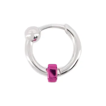 Eera 18kt White Gold Bar Mini Hoop Earring