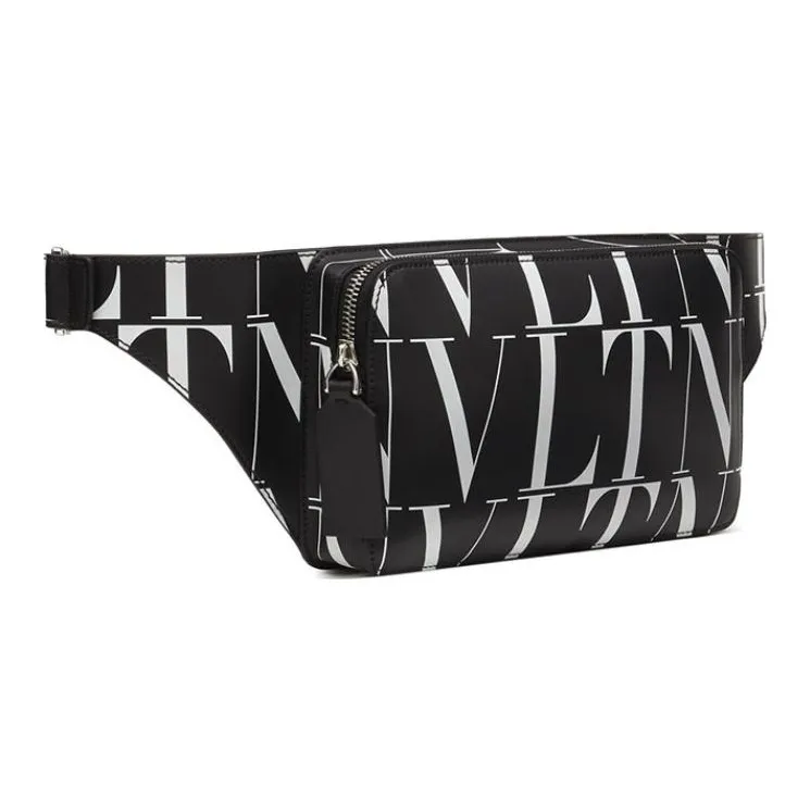 Valentino Leather Fanny Pack Men's Black-1