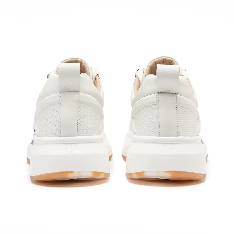 Lee Small White Shoes Cushioning Breathable Height Increasing Low-Top Skateboard Shoes Unisex-3