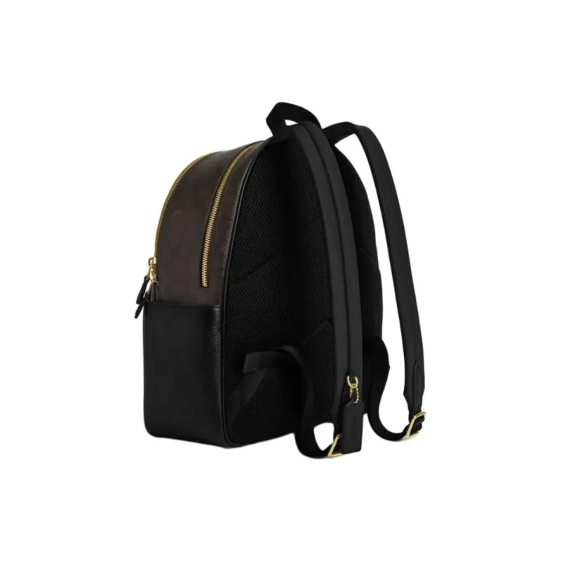 COACH Court Cow Leather Backpack Large Size Women's Walnut Black-1