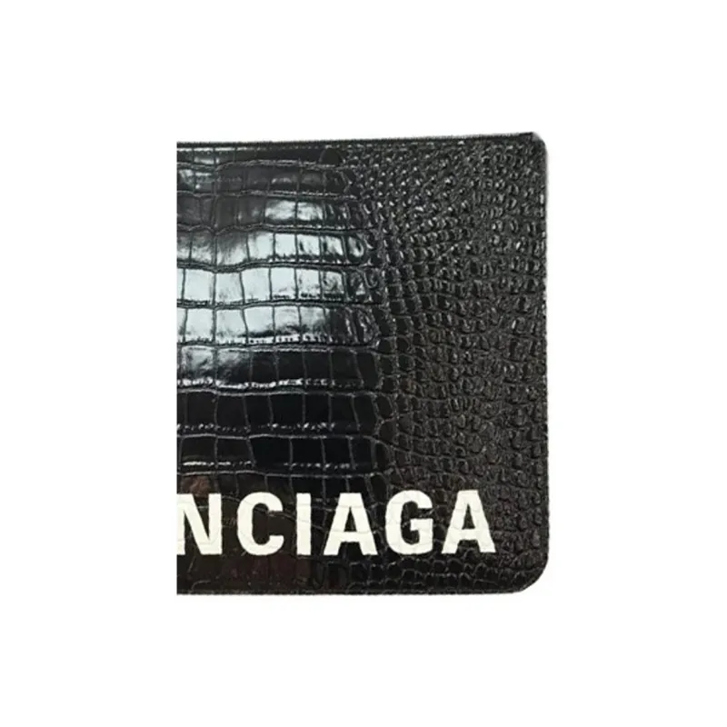 Balenciaga Cow Leather Wrist Bags Clutches Men's Black-4