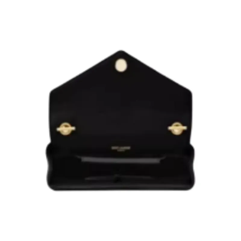 SAINT LAURENT LOULOU Sheepskin Shoulder Bag, Crossbody Bag Mini Women's Black-5