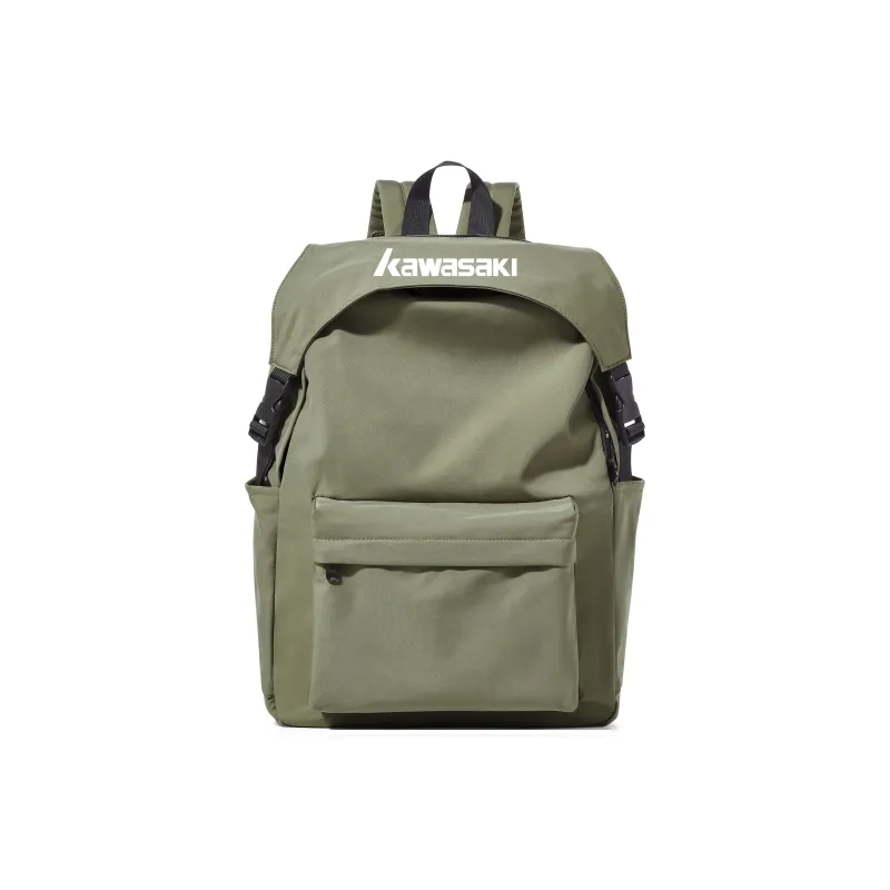 Kawasaki Fabric Backpack Laptop Bag Backpack Unisex Green/Black-0
