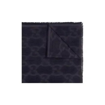 GUCCI Silk Wool Knit Scarves Unisex Black