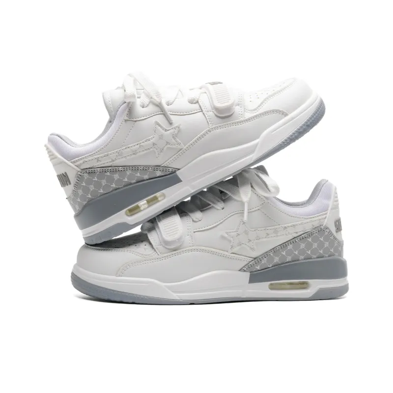 7 SEVFUN Low Top Skateboard Shoes Unisex White Gray-2