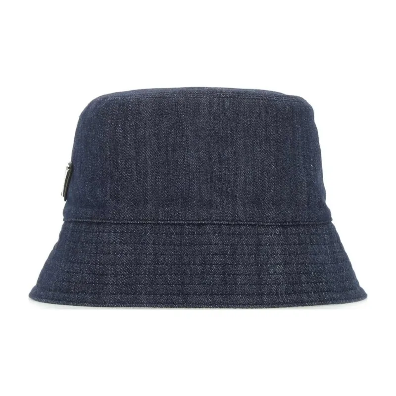 PRADA Cotton Bucket Hats Unisex Blue-1
