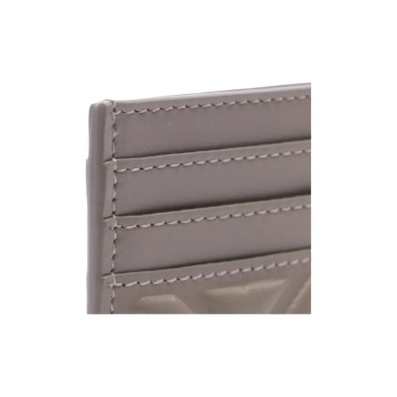FENDI Leather Card Holder Women's Dove Gray-7