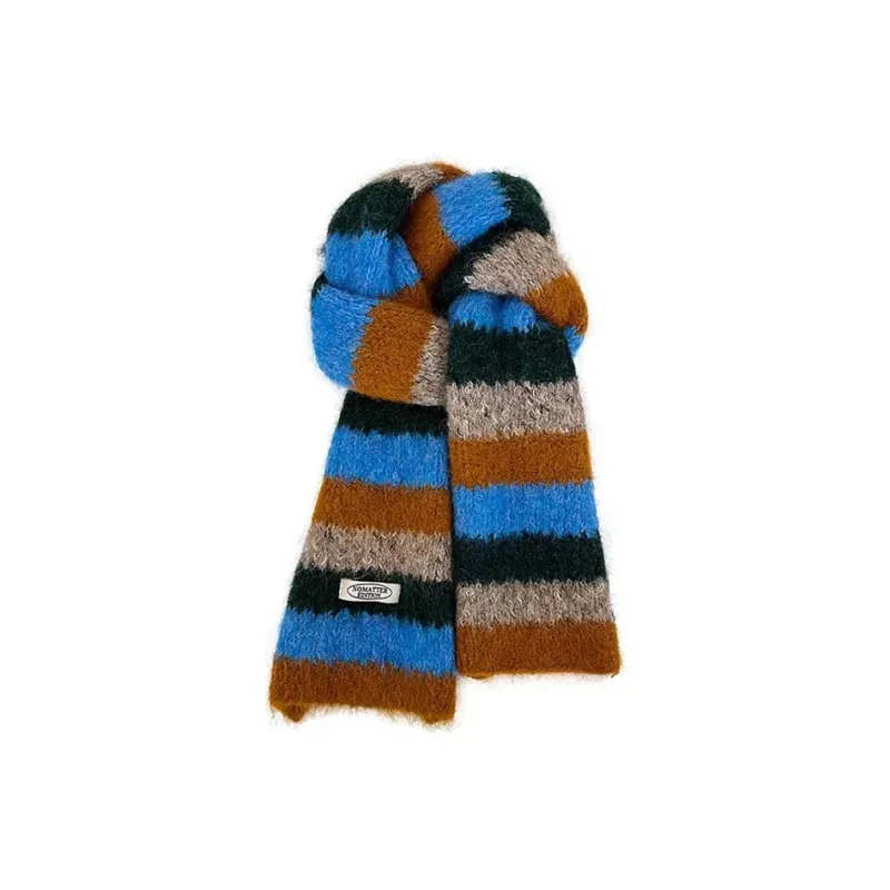 PISHUSHU Wool Blend Knit Scarves Unisex-2