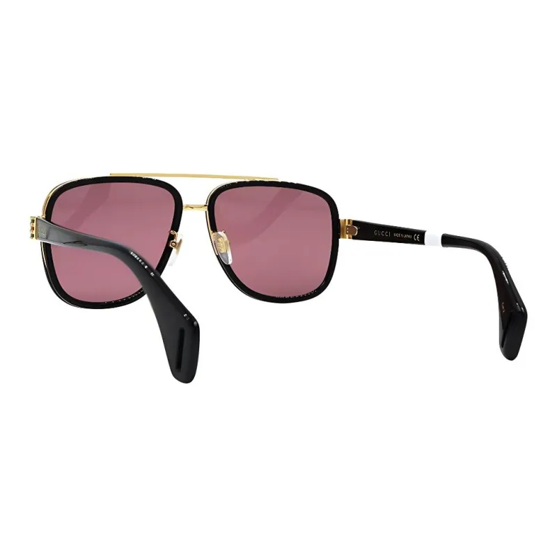GUCCI Titanium Alloy Plastic Aviator Sunglasses Women's Black-3