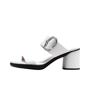 Ecco Rubber Sole Abrasion Resistant Slide Slippers Women's White