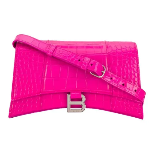 Balenciaga Leather Shoulder Bag Women's Pink